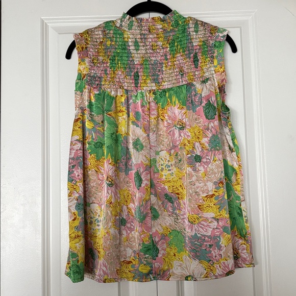 THML Floral Smocked Sleeveless Top - Picture 2 of 4